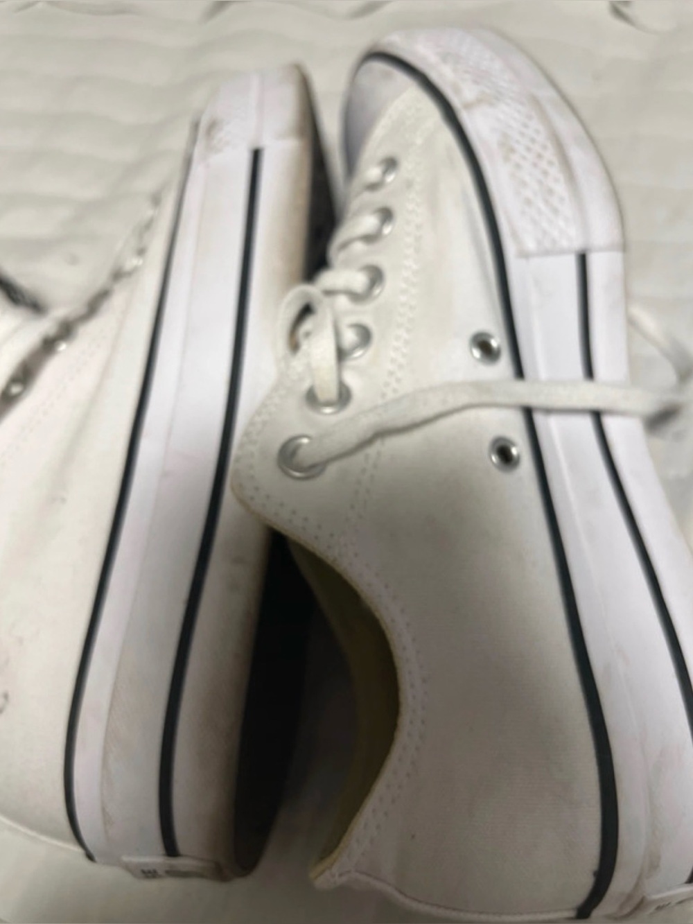 Converse White Low-Top platform Canvas Sneakers for Women